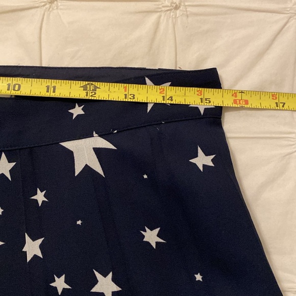 J. Crew navy pleated polyester skirt with white stars - Picture 5 of 8